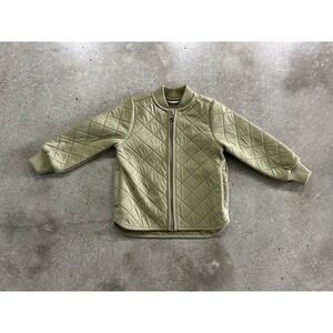 WHEAT Danish Quilted Jacket SZ 2 Green Khaki Unisex
